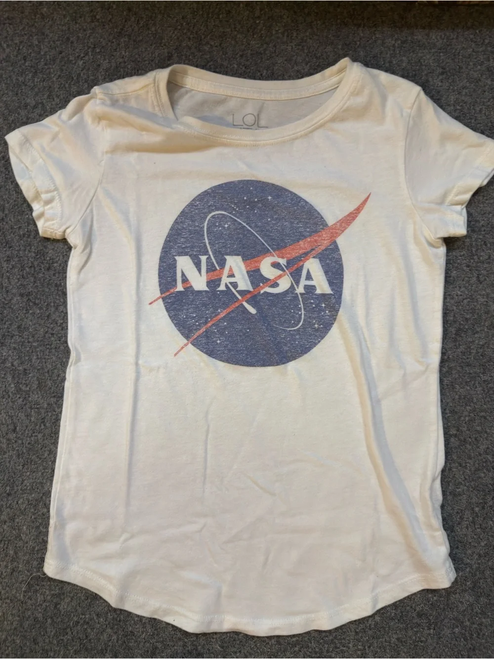 Graphic Girls Short-Sleeve Tee - White NASA Vintage Style Size Large